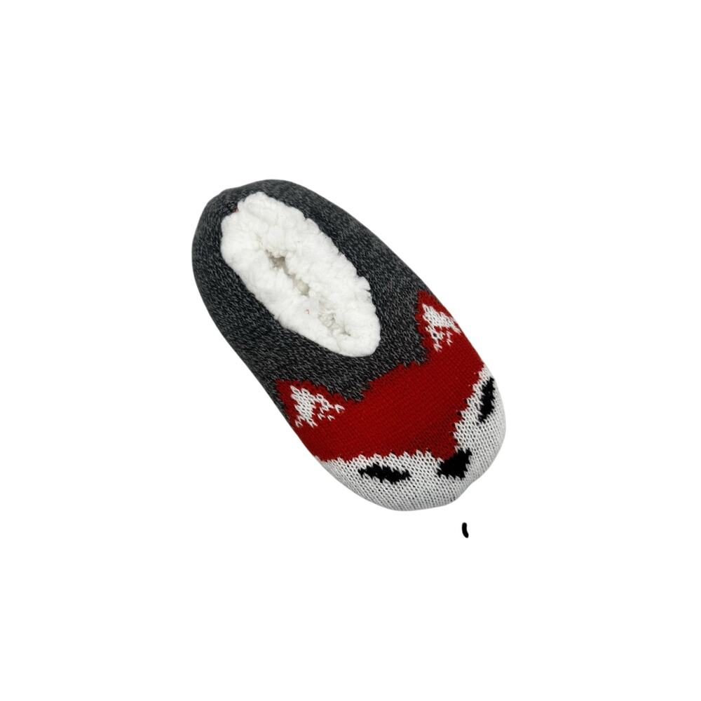 Northeast Outfitters Cozy Cabin Youth Fox Slippers XS Grey
